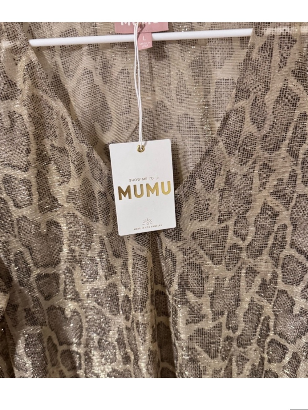 Show Me Your MuMu sheer Metallic Leopard-Print cover up NWOT